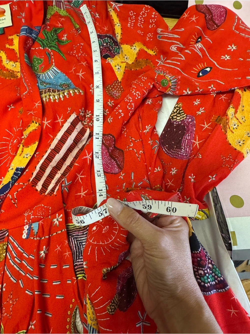 FARM Rio Red Surrealist Graphic Maxi Dress Size L - Picture 12 of 12